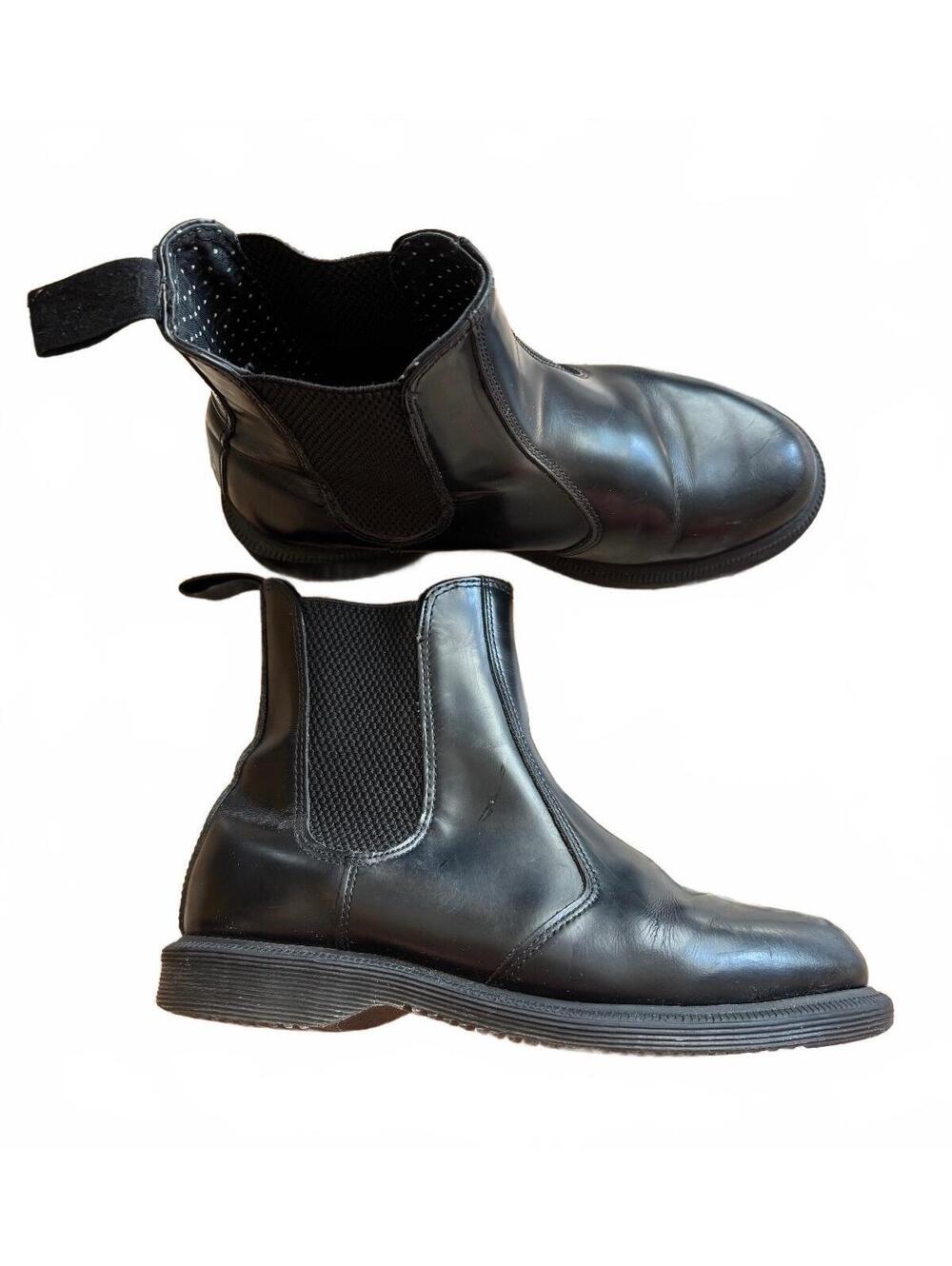 Dr. Martens Flora Chelsea Boots - Black Smooth Leather Size 5